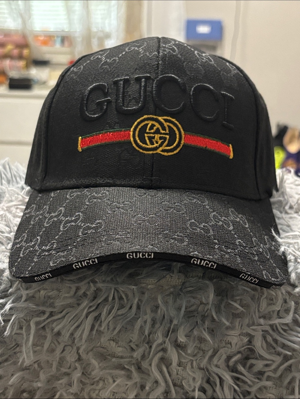 Unisex Gucci Black Monogram Hat